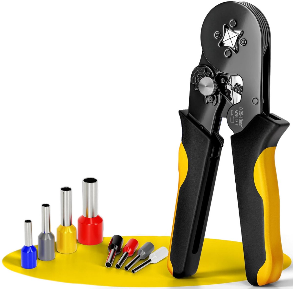 DailySupplies® Adereindhulstang - Krimptang set - Kabelschoentang - Zwart en Geel