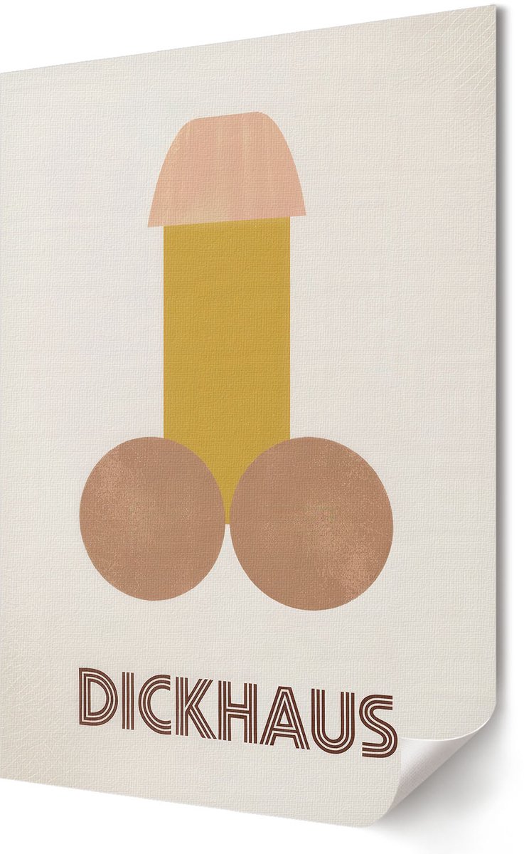 Coloray Polycanvas Wandposter - Dickhaus-Grafiek, Illustratie - 420 x 594 - Beige Wandposter - Rechthoek - Muurkunst - Woonkamer, Slaapkamer, Kantoor - Humoristisch