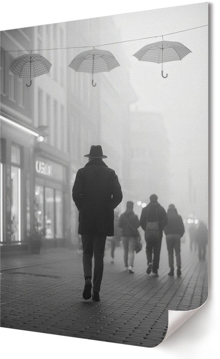 Coloray Polycanvas Wandposter - Futuristische Auto, Illustratie - A2 - Geel Motief - Rechthoek - Interieurdecoratie - Woonkamer, Slaapkamer, Kantoor - Popcultuur