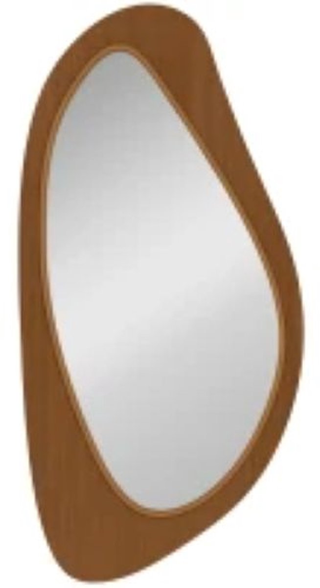 QUESTYR - Wandspiegel - Raamspiegel - Vurenfineerlijst - Slaapkamer - Woonkamer - Naturelhoud - 91,5 x 45 x 3 cm