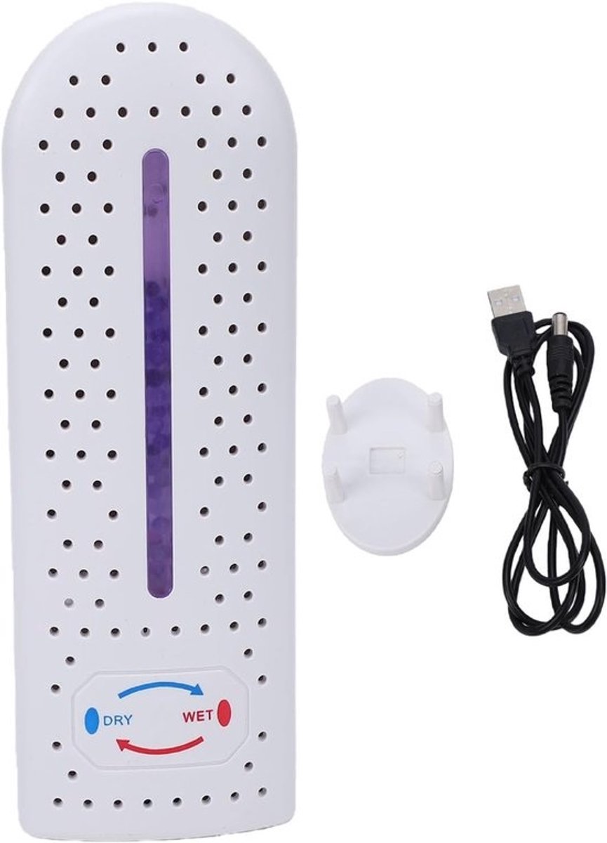 Mini Luchtontvochtiger - Draagbare Ontvochtiger - Vochtige Ruimtes - Dubbele Ventilatie - 18x7x7 cm - Wit