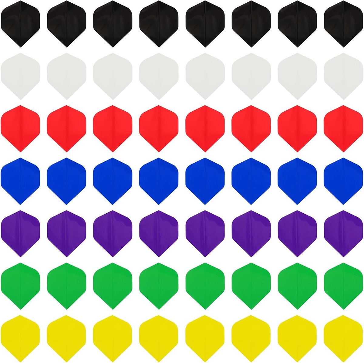 Dart Flights Set van 56 Stuks in 7 Kleuren - Standaard Vorm, Dikke Dart Vliegers voor Dartspellen, Geschikt voor Zachte en Stalen Pijlen