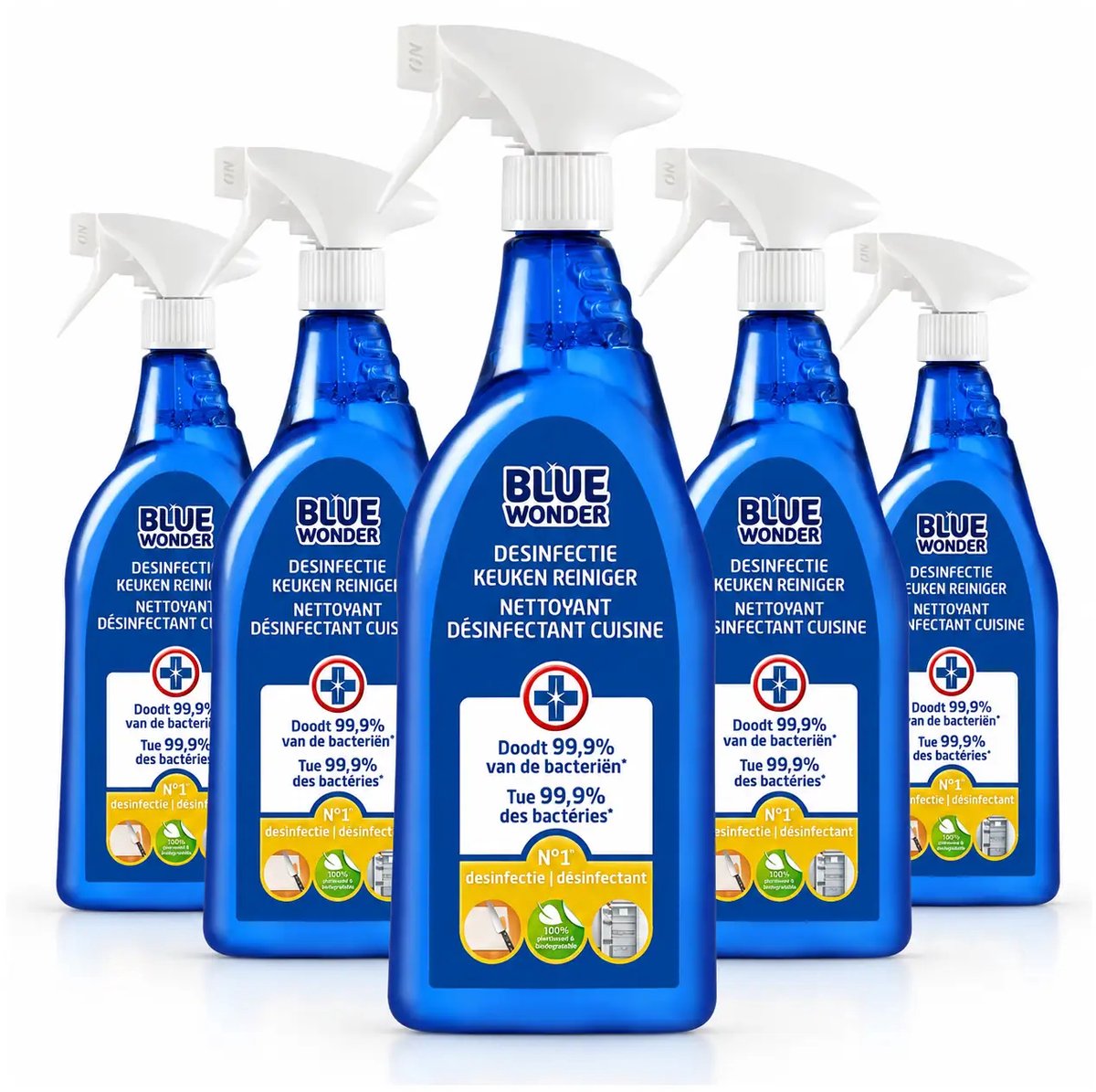 6 x Blue Wonder Desinfectie Spray Keukenreiniger 750 ml - Reiniger Keuken - Desinfecterend Schoonmaakmiddel - Hygiëne Keuken - Schoonmaak Keuken - Schoonmaakmiddelen