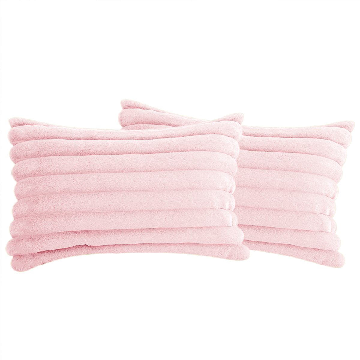 DESMIU Sierkussenhoes – Zacht Fluweel Met Verborgen Ritssluiting – 30 x 50 cm – Pluche – Roze – Voor Bank, Bed En Stoel Met Kwastjes
