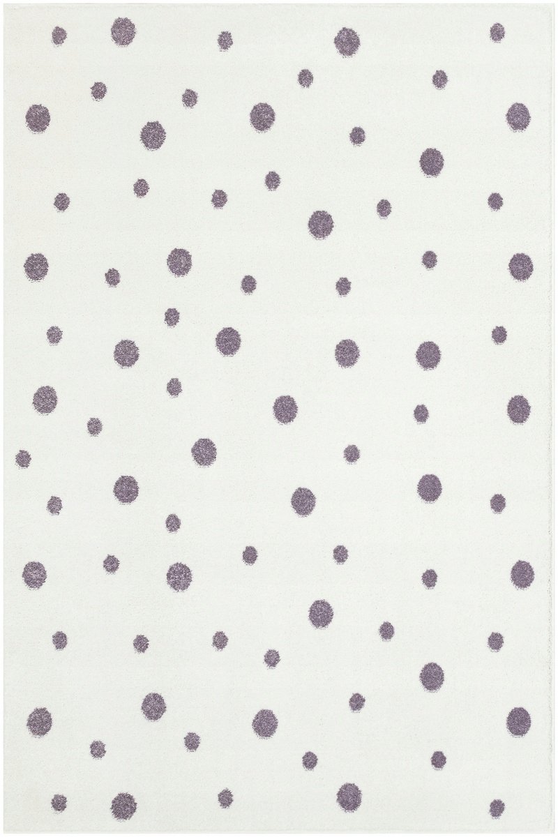 Zacht Kinderkleed Lima Lila/Crème met Stippen 120x170 cm
