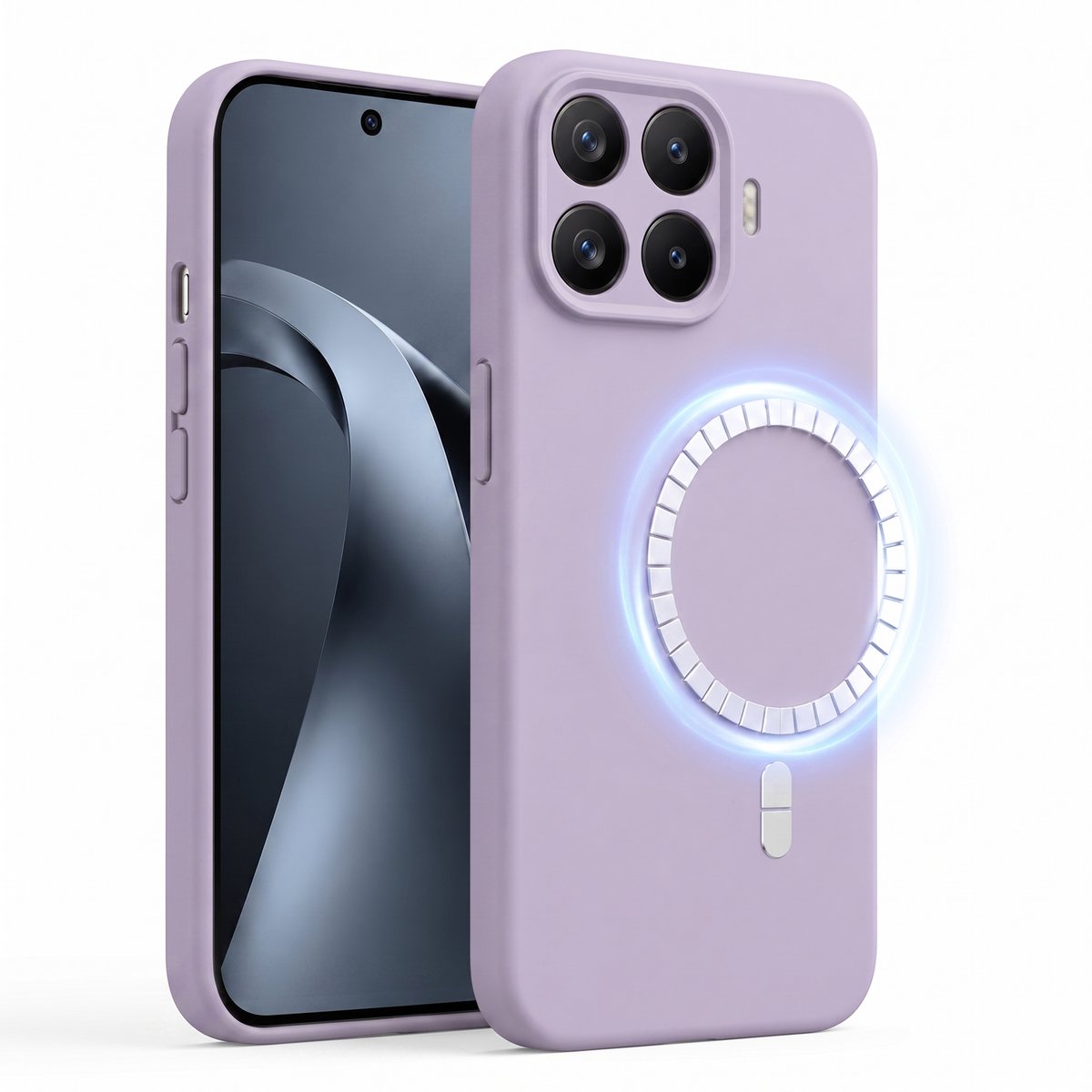 Hoesje geschikt voor Xiaomi 17 - Hoesje geschikt voor Magsafe - Draadloos opladen - Gehard Glas - Lila