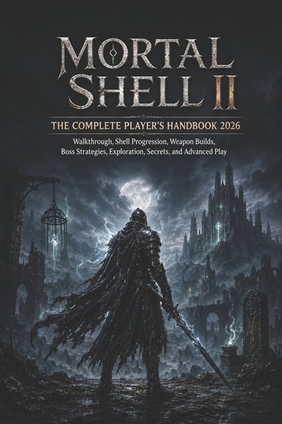 Couverture du livre Mortal Shell II, The Complete Player's Handbook 2026, avec un chevalier dans un décor sombre.