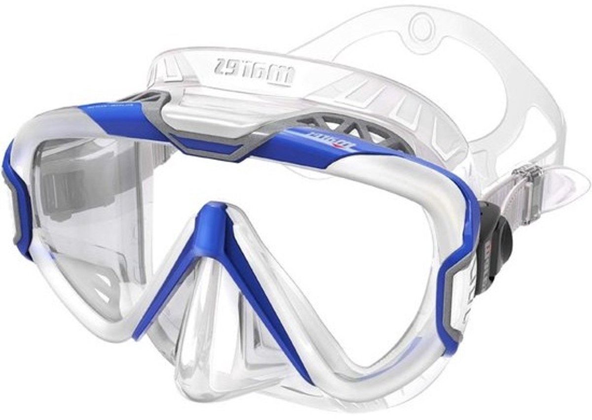 Duikmasker - Snorkelmasker - Watersport - Verwisselbaar Frame - 1 Raam - Helderblauw