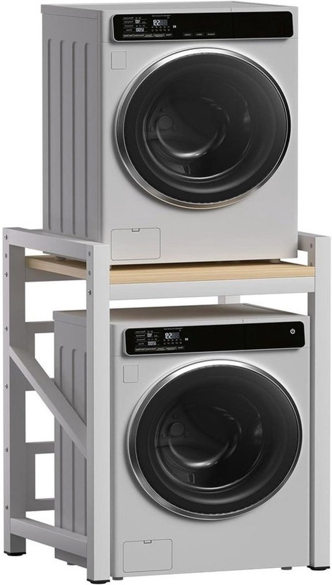 Wasmachinerek - Stapelrek - Ruimte Besparen - Verstelbaar Ontwerp - 73 x 63 x 105 cm - Zwart