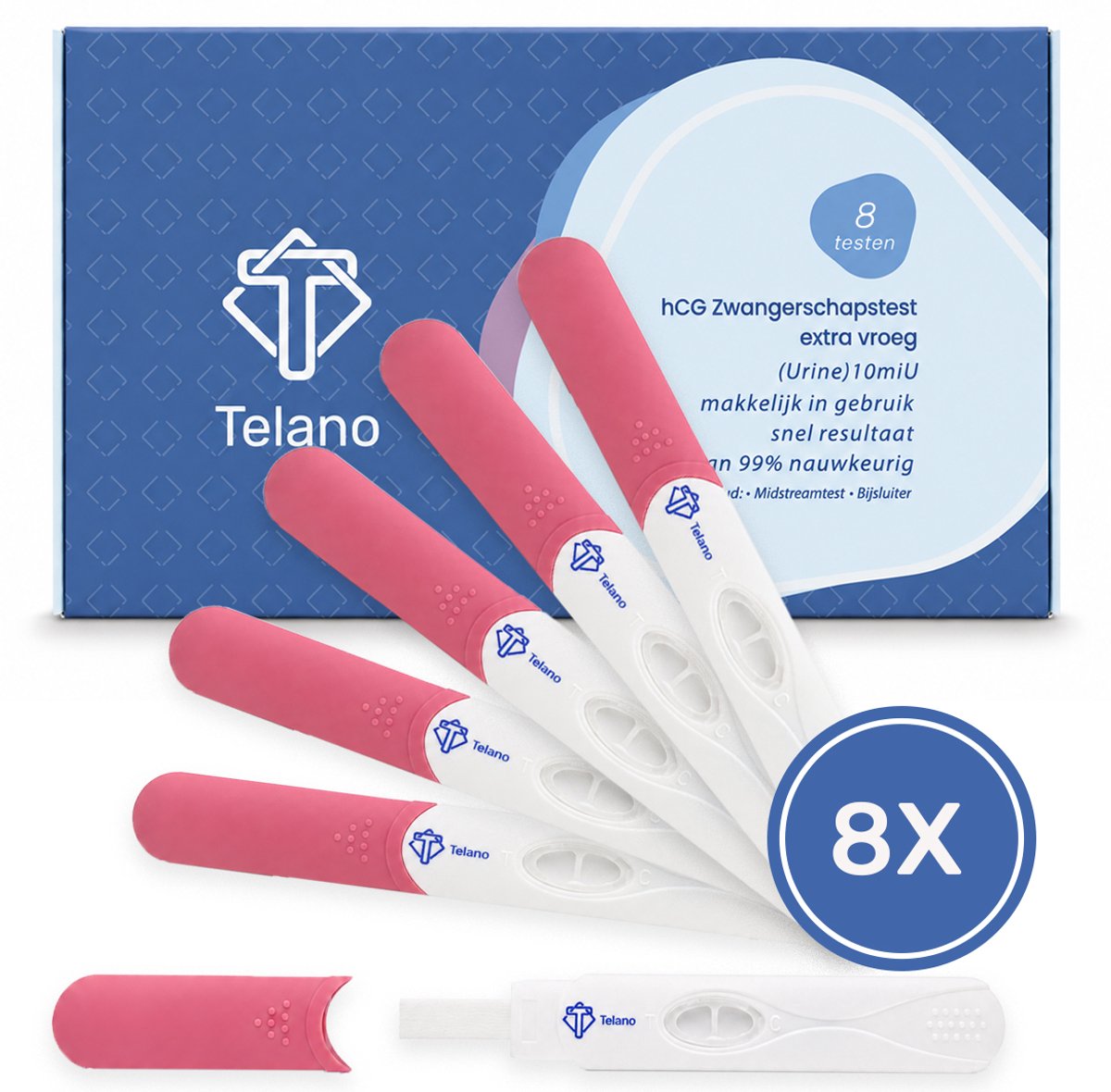 Telano Zwangerschapstest Midstream Extra Vroeg 8 stuks