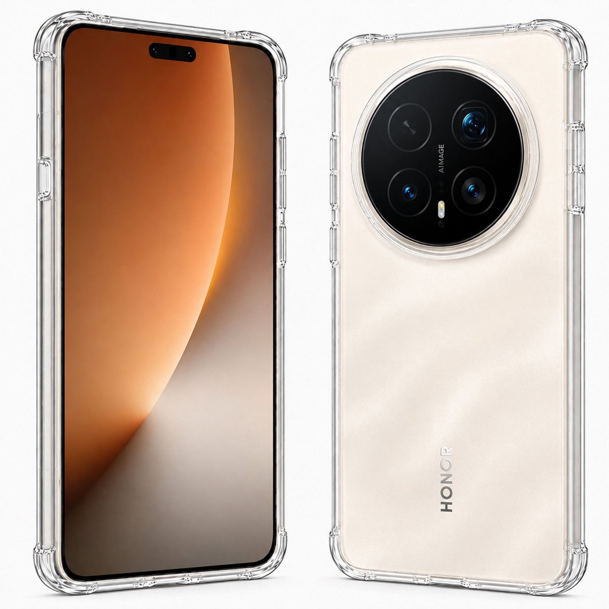 Hoesje geschikt voor Honor Magic 8 Pro - Luchtkussens - Siliconen Hoes- Transparant - geschikt voor Honor Magic 8 Pro