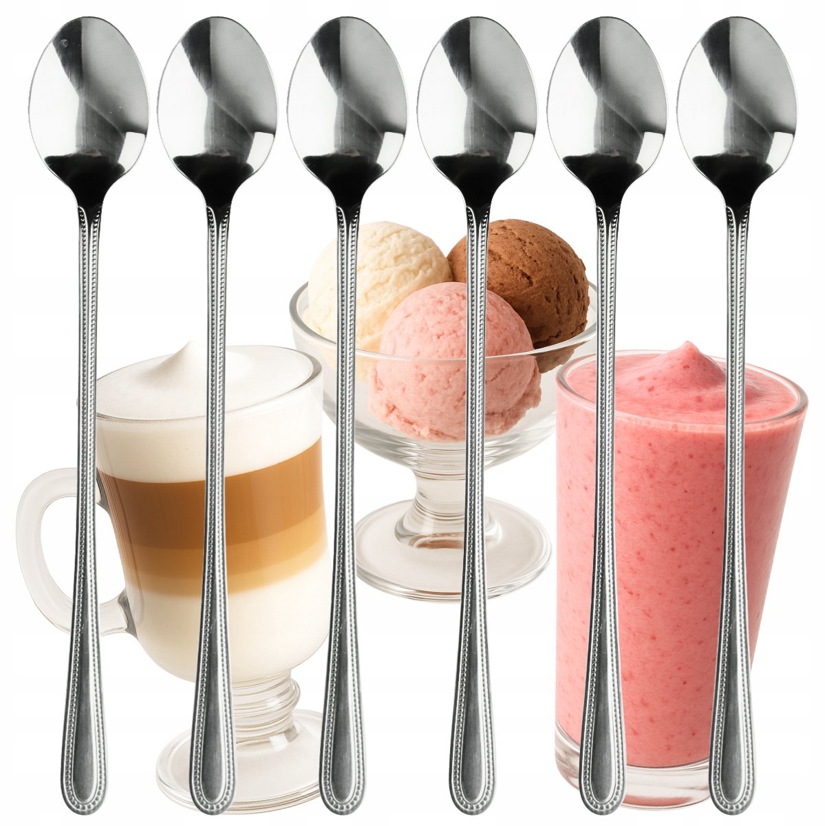 Set van 6 Lange Dessertlepels - Roestvrij Staal 18/0 - Olivia