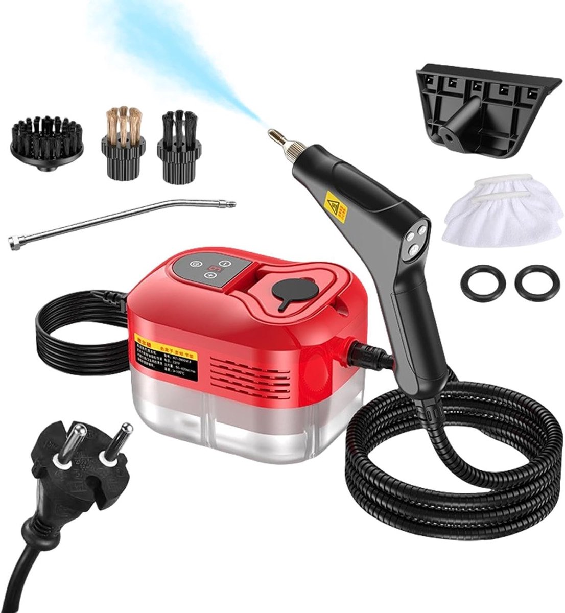 Handheld Stoomreiniger,Krachtige Handheld met 8 Accessoires | robuuste keuken stoomreiniger | Geschikt Voor Tegelvoegen, Vloeren, Bekleding, Bank, Tapijt En Auto Detailing
