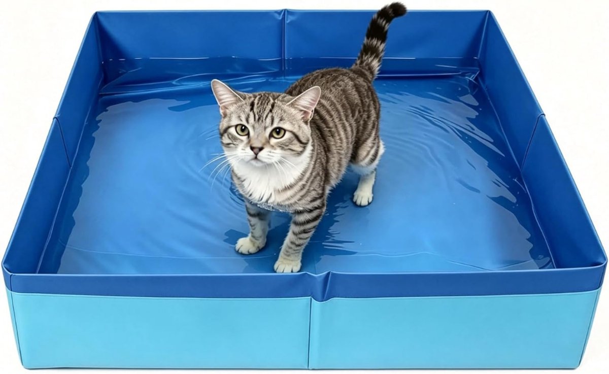 Ploutos® Hondenzwembad – Zwembad voor Honden – Opvouwbaar Hondenbad – Blauw – 50cm x 50cm x 10cm