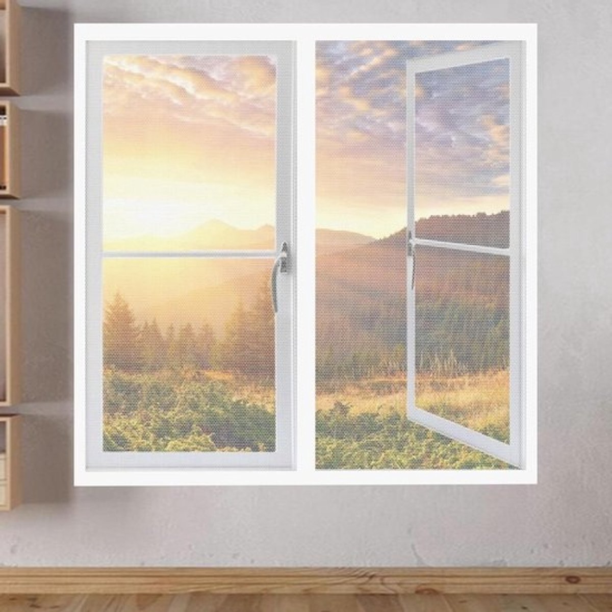 Magnetisch Horgaas - Vliegengaas Raam - Insecten Buiten Houden - Zonder Boren - 175 x 130 cm - Wit
