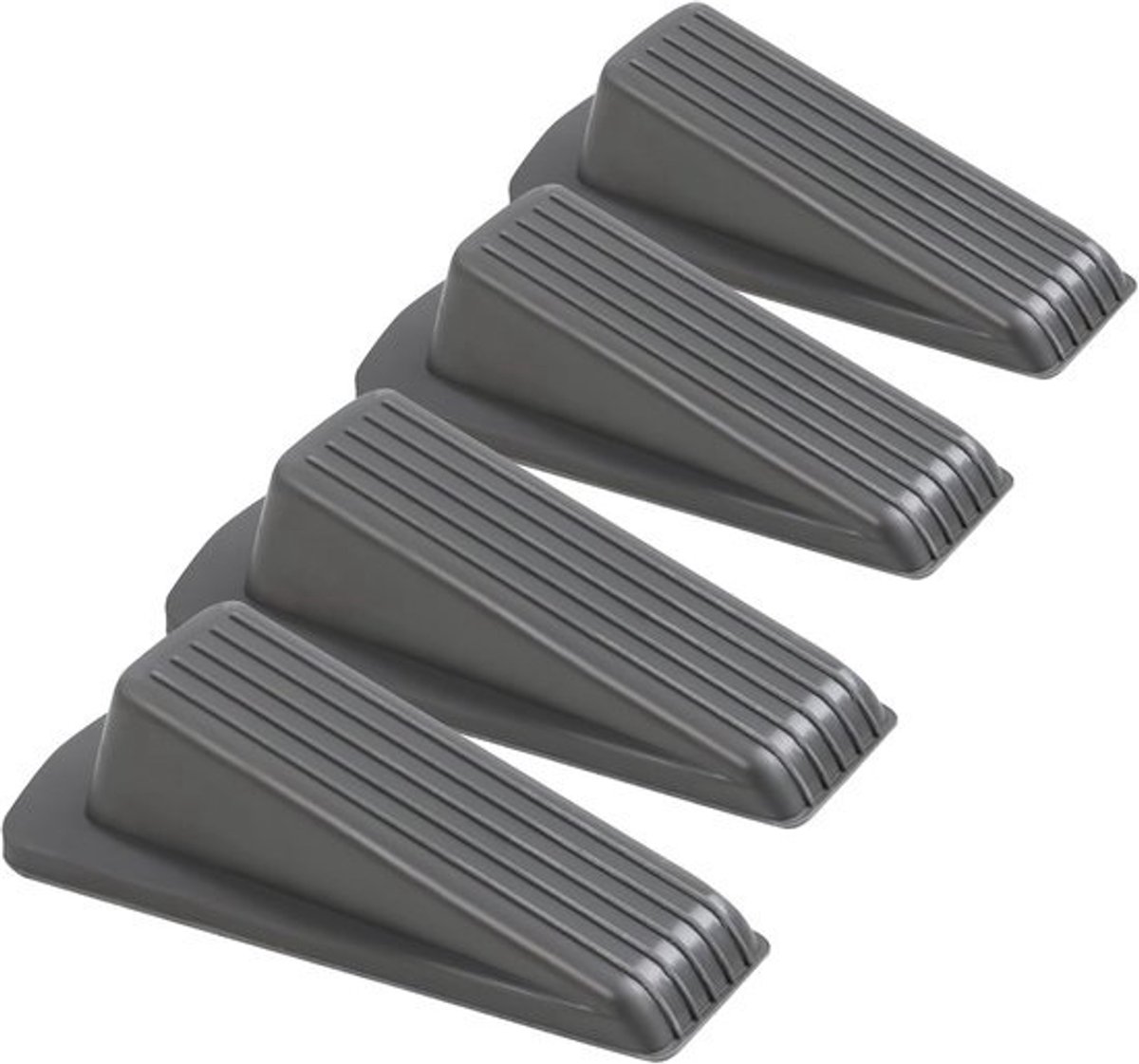 Deurstoppers Set - Deurwiggen Rubber - Deuren Open Houden - Antislip Ontwerp - 122 cm - Grijs