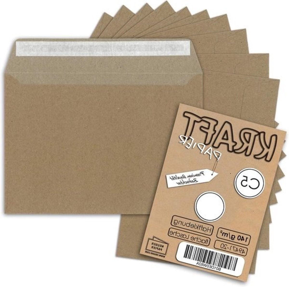 Vintage Enveloppen - Kraft Enveloppen Bruine Enveloppen - Versturen van Brieven - Recycled Milieupapier - DIN C5