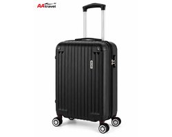 AATravel ® Reiskoffer L - Luxe ABS Trolley - Met Dubbele Wielen - Koffer 76 cm - 360° Spinners - 98 Liter - Zwart