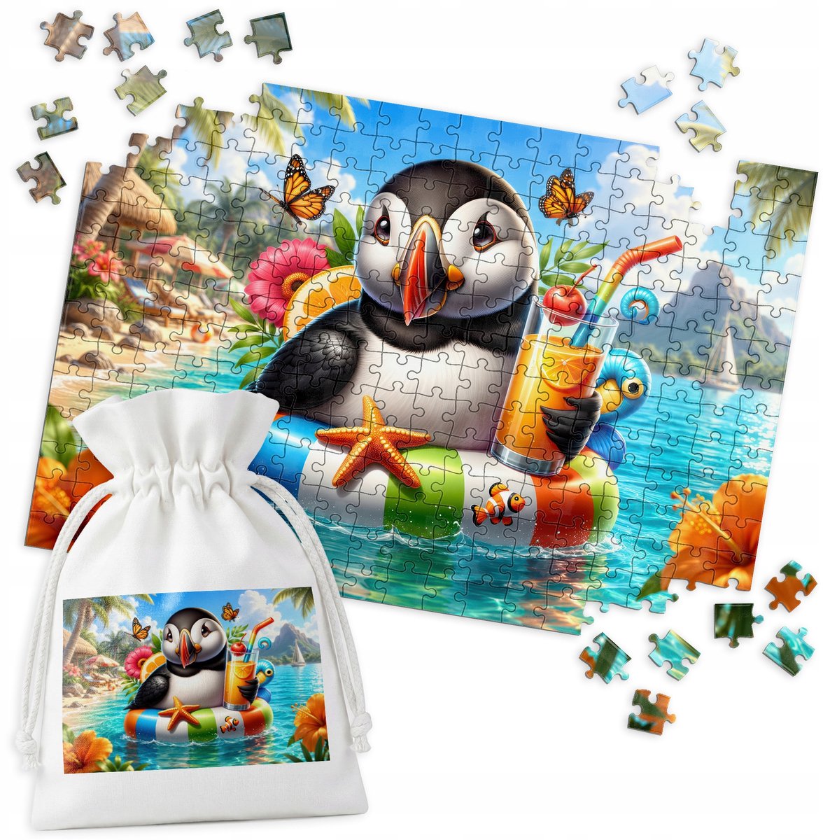 252-delige Puzzel: Pinguïn, Strand & Exotische Vogel