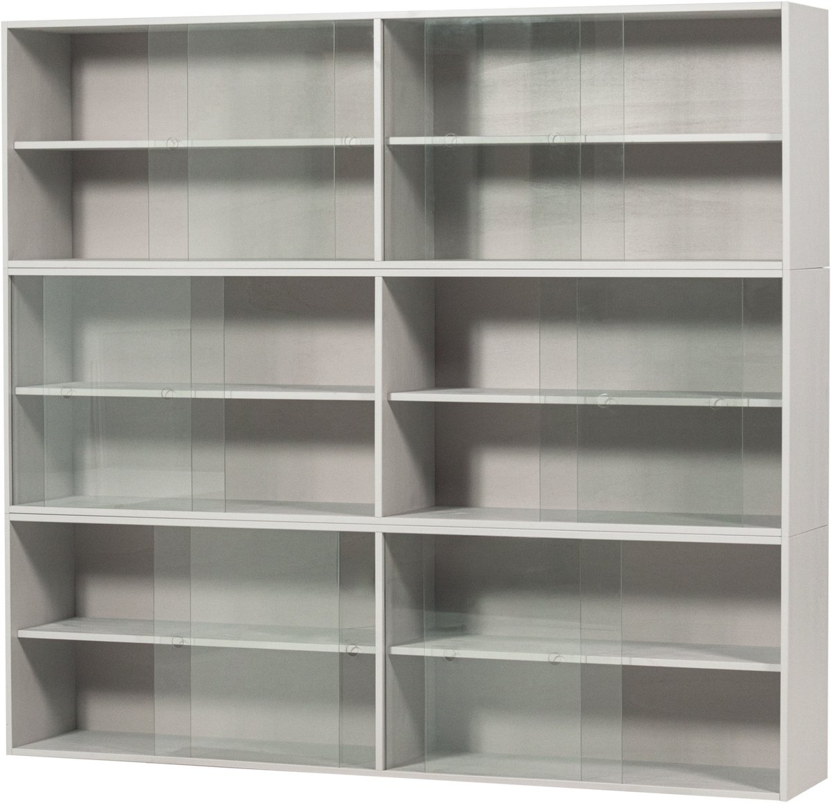 WOOOD Klinkt Vitrinekast Combinatie - Grenen - Mist - 180x200x35