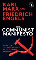 Boek "The Communist Manifesto" van Karl Marx en Friedrich Engels, met hamer en sikkel.