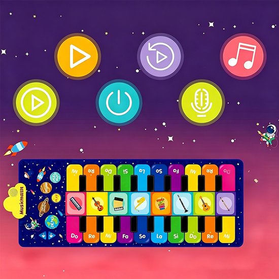 Piano Dansmat – Muzikale Dansmat – Pianomat – Muziekmat – Speelmat – Educatie voor jonge kinderen – Multifunctioneel speelgoed – Geschikt voor jongens en meisjes – 120*40*2,3 cm – Kinderspeelgoed — afbeelding 3