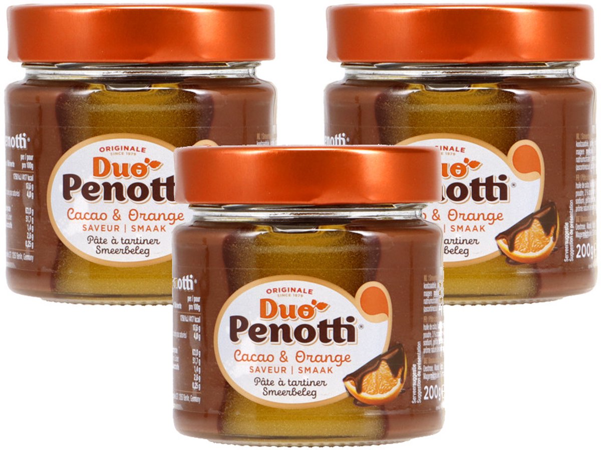 Penotti Duo Cacao & Sinaasappel - Multipack - Chocoladepasta - 600g (3x200g)