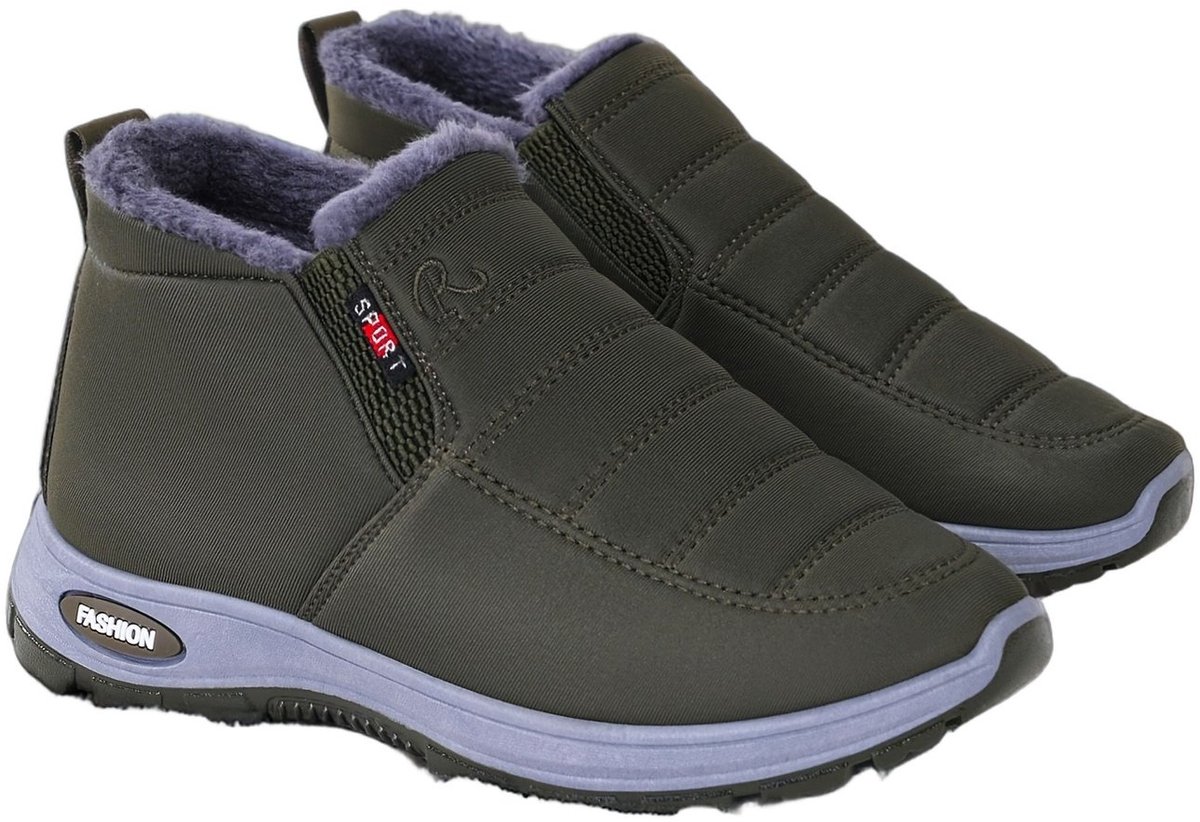 Currero Snowboots Dames Sneeuwlaarzen Dames Winterlaarzen Gevoerde Winterschoenen Waterdicht Antislip Zool Warm Gevoerd Wandellaarzen Winter Leger Groen