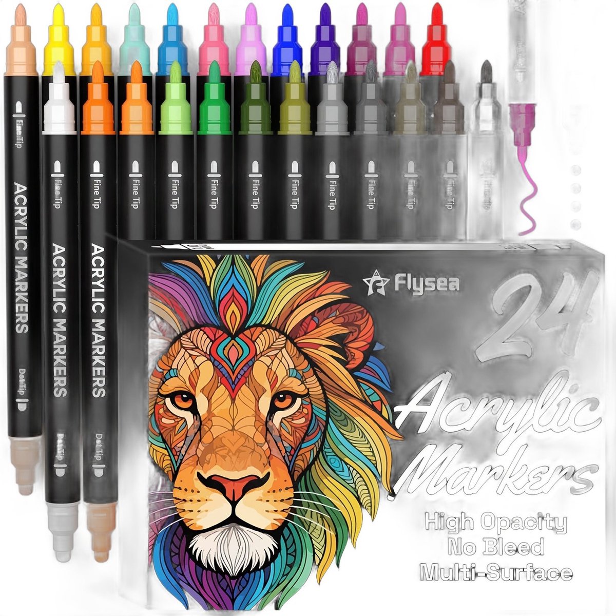 Currero Aquamarkers - Twinmarkers - Brushpennen - Stiften - Markeerstiften Op Waterbasis - Dual Tip - Tekenen En Kleuren - 24 Kleuren