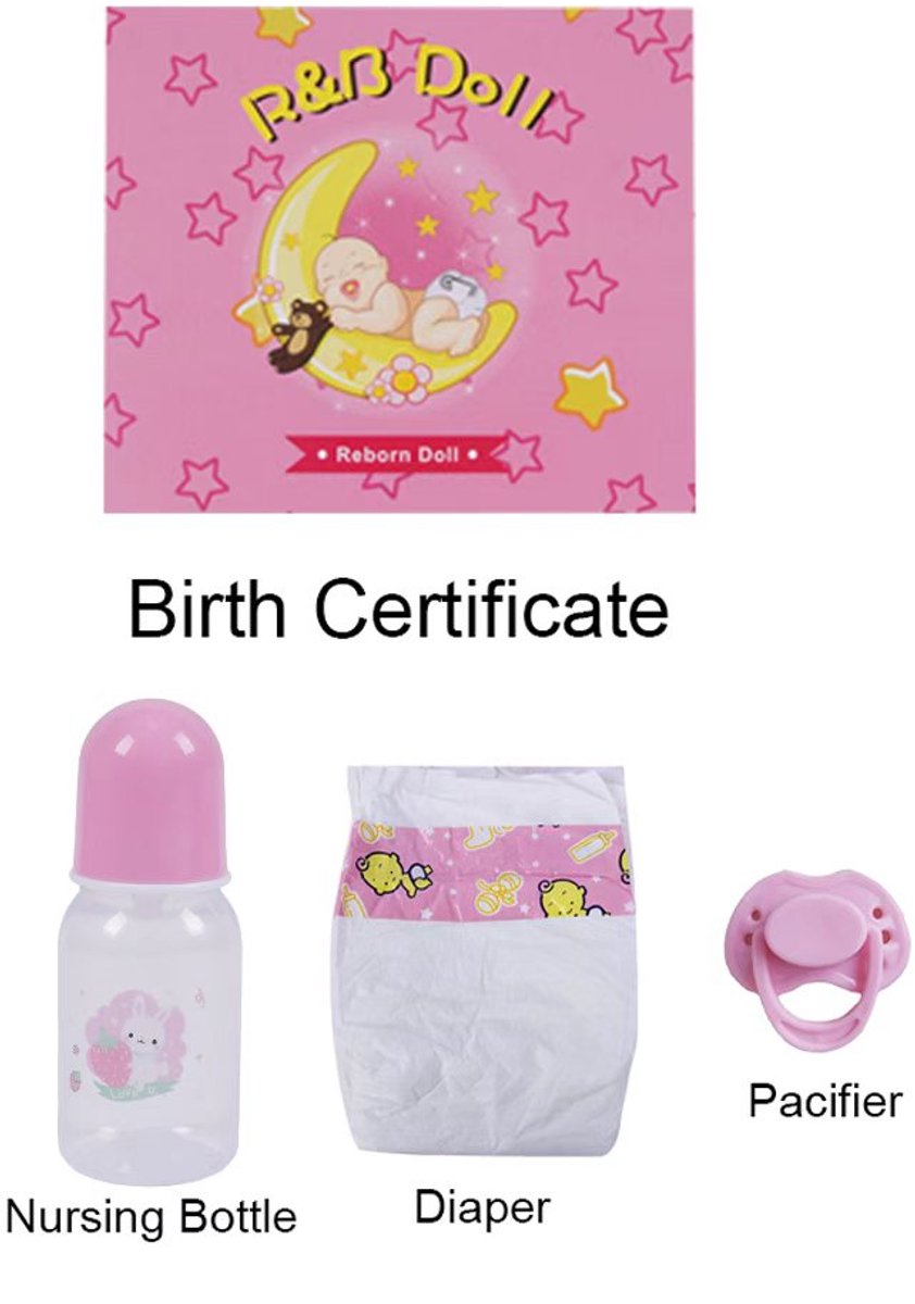 TEKROA® Levensechte Reborn Baby Pop Meisje - 48 cm Volledig Lichaam Waterdicht ethyleen- Realistische Pasgeboren Speelgoedpop met Kleding en Accessoires — cadeau in Spellen & Speelgoed - foto 8