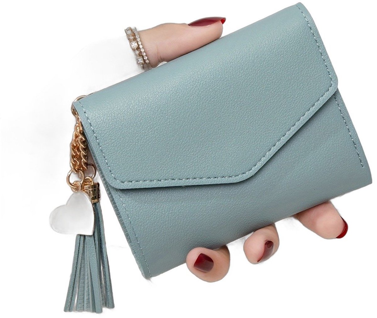 Currero Portomonee - Portemonnee Dames & Heren - RFID Anti Skim - Pasjeshouder - Klein Model - Met Rits - Kunstleer - Blauw