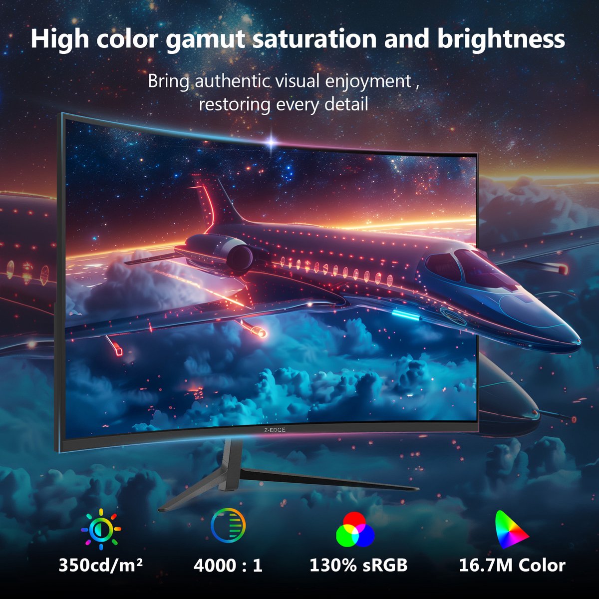 Z-EDGE UG27P 27 Inch Gebogen Game Monitor 280Hz - afbeelding 2