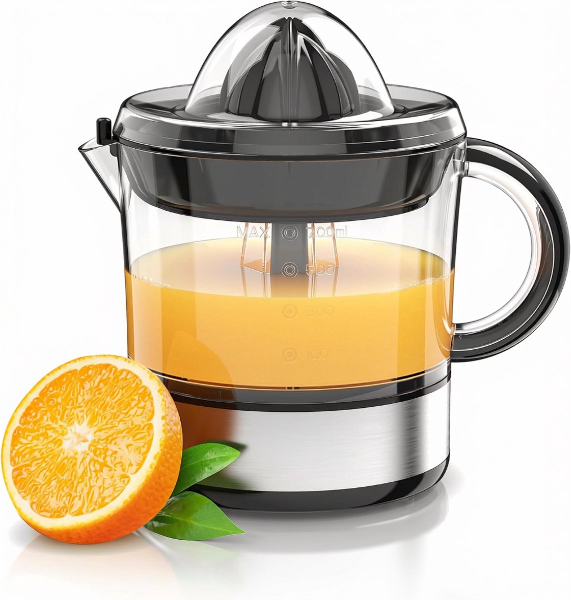 SNJY® Sinaasappelpers - Citruspers - Fruitpers - 40 W - 700ML - Zilver