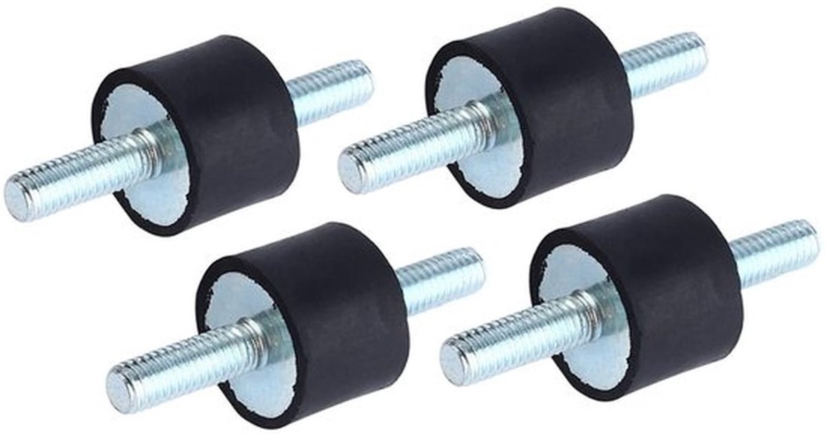 Rubber demper - trillingsdemper - geluidsisolatie - 20 x 15 mm - antivibratie - geschikt voor compressoren - 4 stuks
