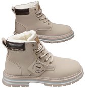 Currero Snowboots Heren - Sneeuwlaarzen Heren - Winterlaarzen - Gevoerde Winterschoenen - Waterdicht - Antislip Zool - Warm Gevoerd - Wandellaarzen Winter - Grijs Maat 43