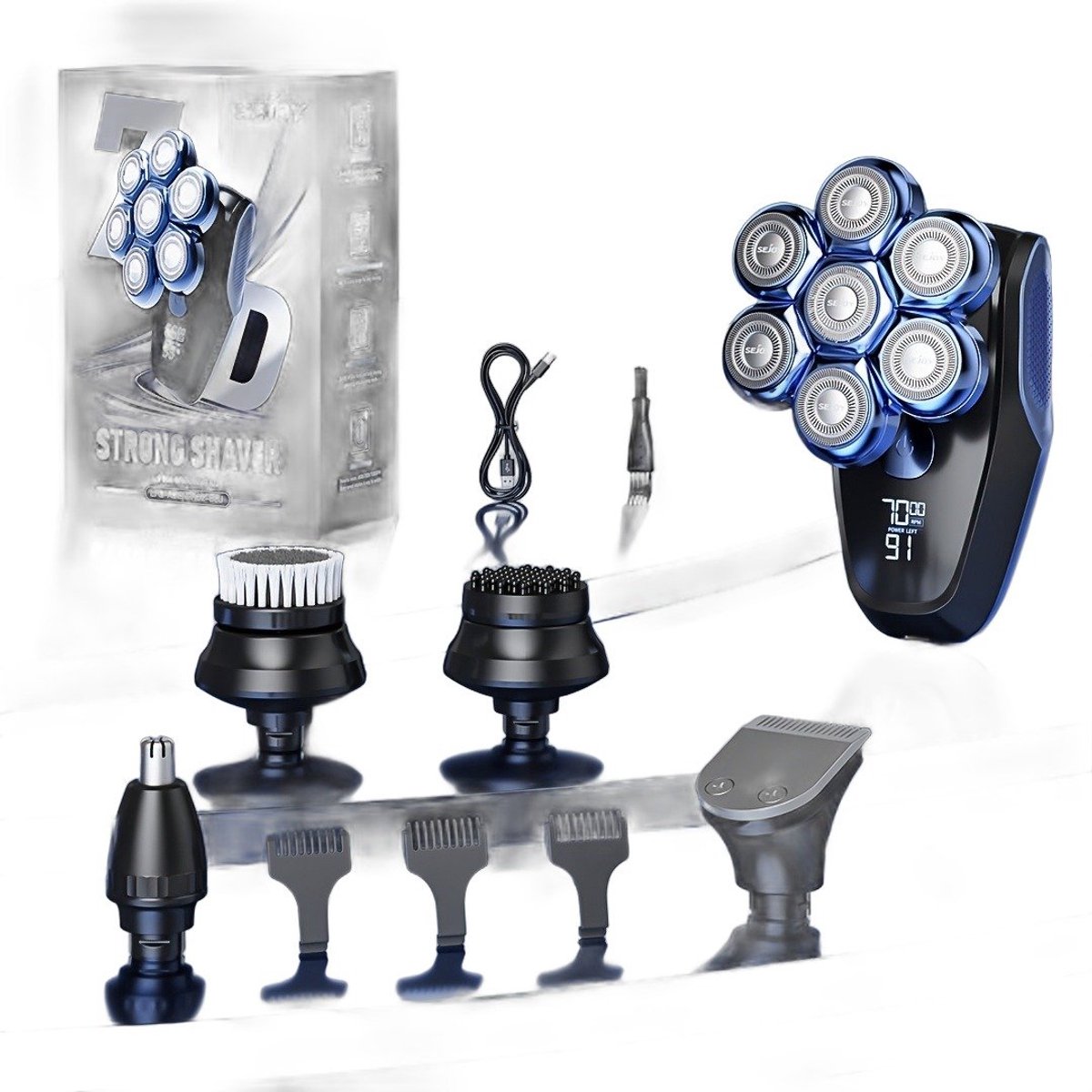 Currero Foil Shaver - Scheerapparaat Mannen - Hoofd Scheerapparaat - Head Shaver - Tondeuse met Trimmer - Lichaam en Baard - Oplaadbaar