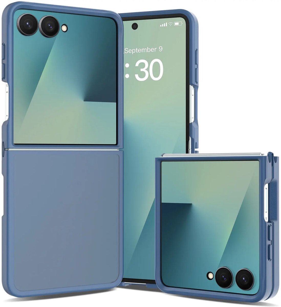 Hoesje Geschikt voor Samsung Galaxy Z Flip 8 - Matte Back Cover - Blauw
