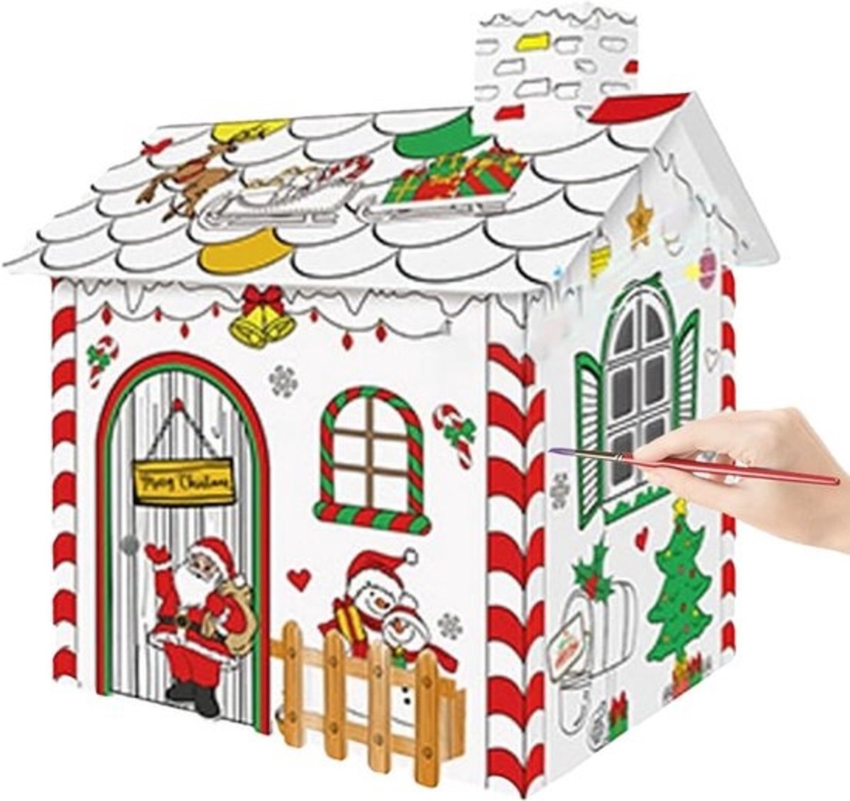 Huis om in te kleuren - Knutselhuis Karton - Creatief Spelen - Grote Afmetingen