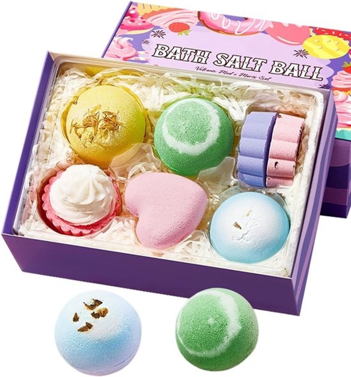 Badbruisballen Set - Badzout Ballen - Ontspannend Bad - 7 Delige Set - 19.99 x 14 x 7.01 cm
