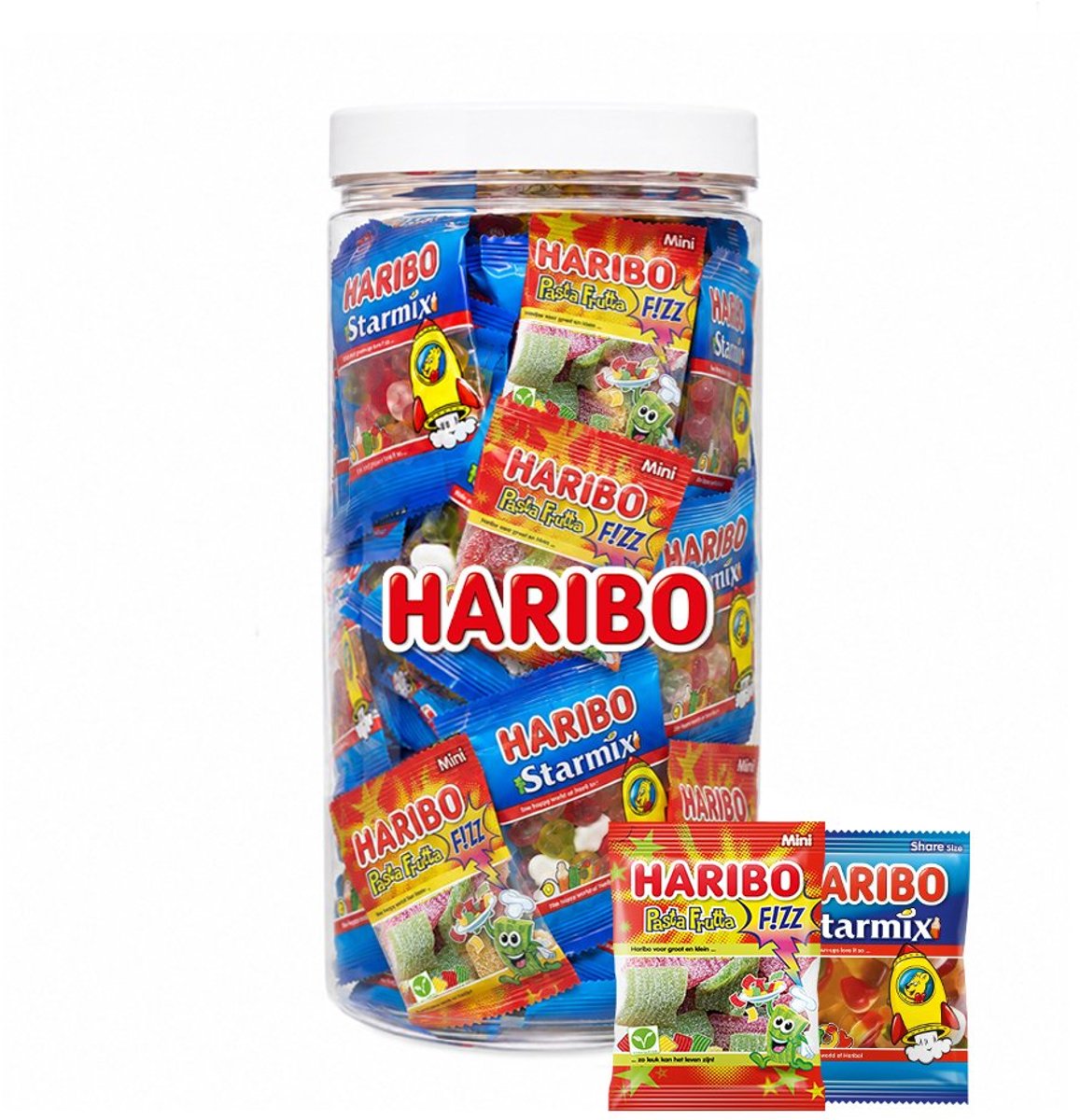 Haribo Mini Mix 645g - ca. 30 stuks - Haribo Starmix & Pasta Frutta - individueel verpakte snoepzakjes