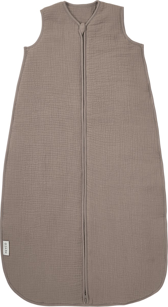 Meyco Baby Uni Baby Slaapzak Gevoerd - Pre-washed Hydrofiel - Dark Taupe - 60cm - 2.0 TOG