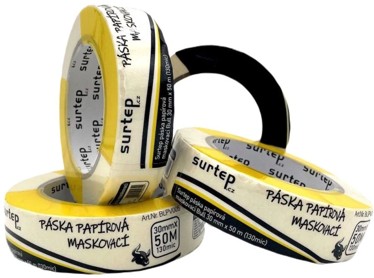 Surtep Bull afplaktape papier 30 mm x 50 m (130 mic), 48 rollen