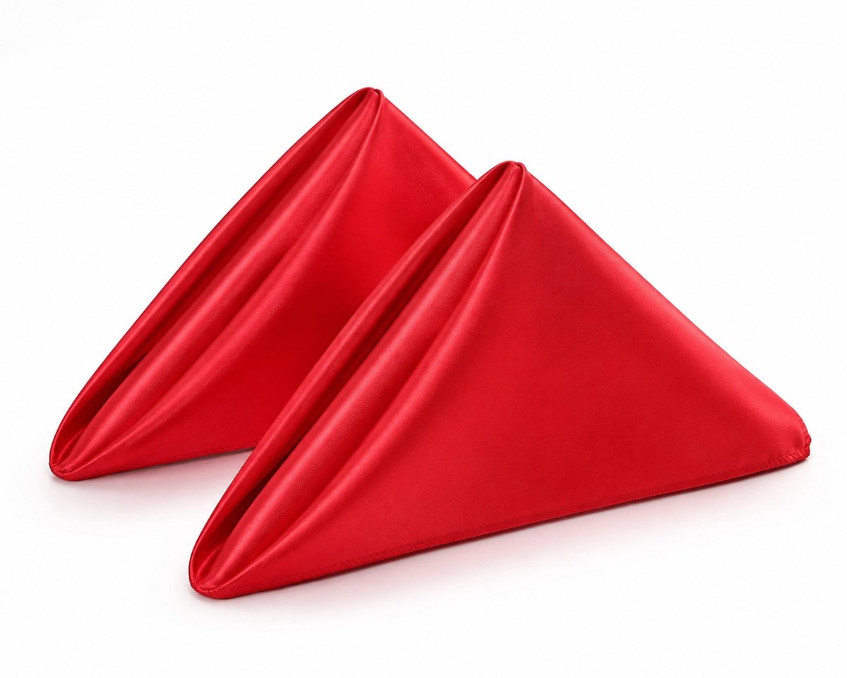 Luxe Kerst Servetten - Rood - 2 stuks - Stoffen Servetten 43 x 43 cm - Satijnen Servetten voor Kerst, Diners & Feesten