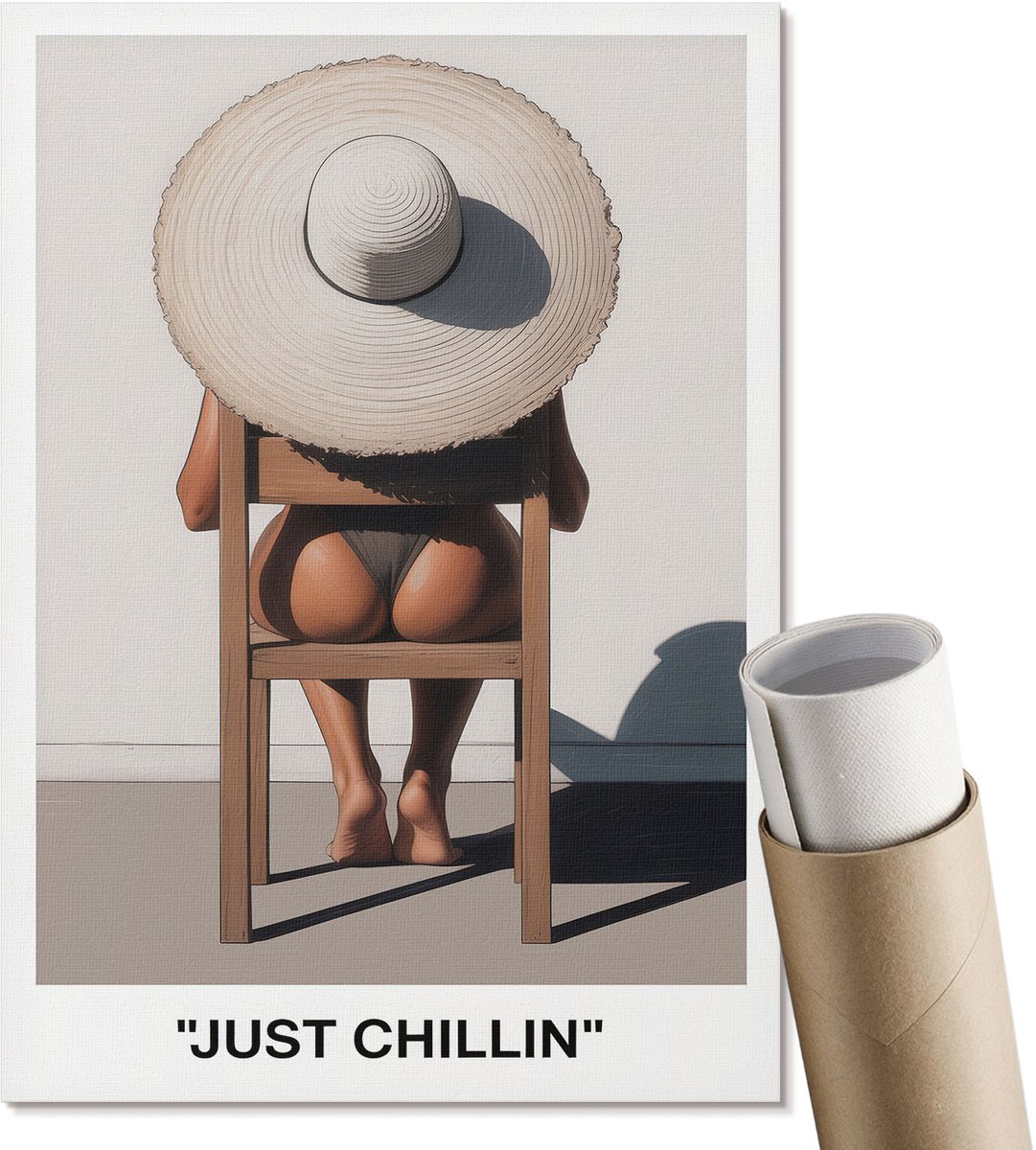 Coloray Polycanvas Poster - Gewoon Lekker Relaxen, Fotografie - A4 - Beige Design - Rechthoek - Kunstposter - Woonkamer, Slaapkamer, Kantoor - Glamour