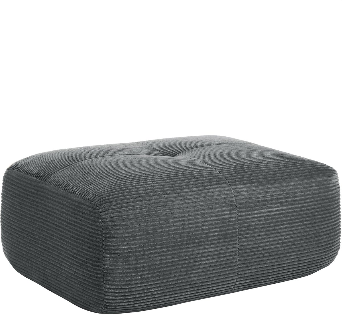 REDOM - Hocker - Corduroy bekleding - Montagevrij - Gestoffeerd - Moderne stijl - Voor binnen - Ribstof - Grijs - 92,5 x 75 x 40 cm