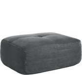 REDOM - Hocker - Corduroy bekleding - Montagevrij - Gestoffeerd - Moderne stijl - Voor binnen - Ribstof - Grijs - 92,5 x 75 x 40 cm