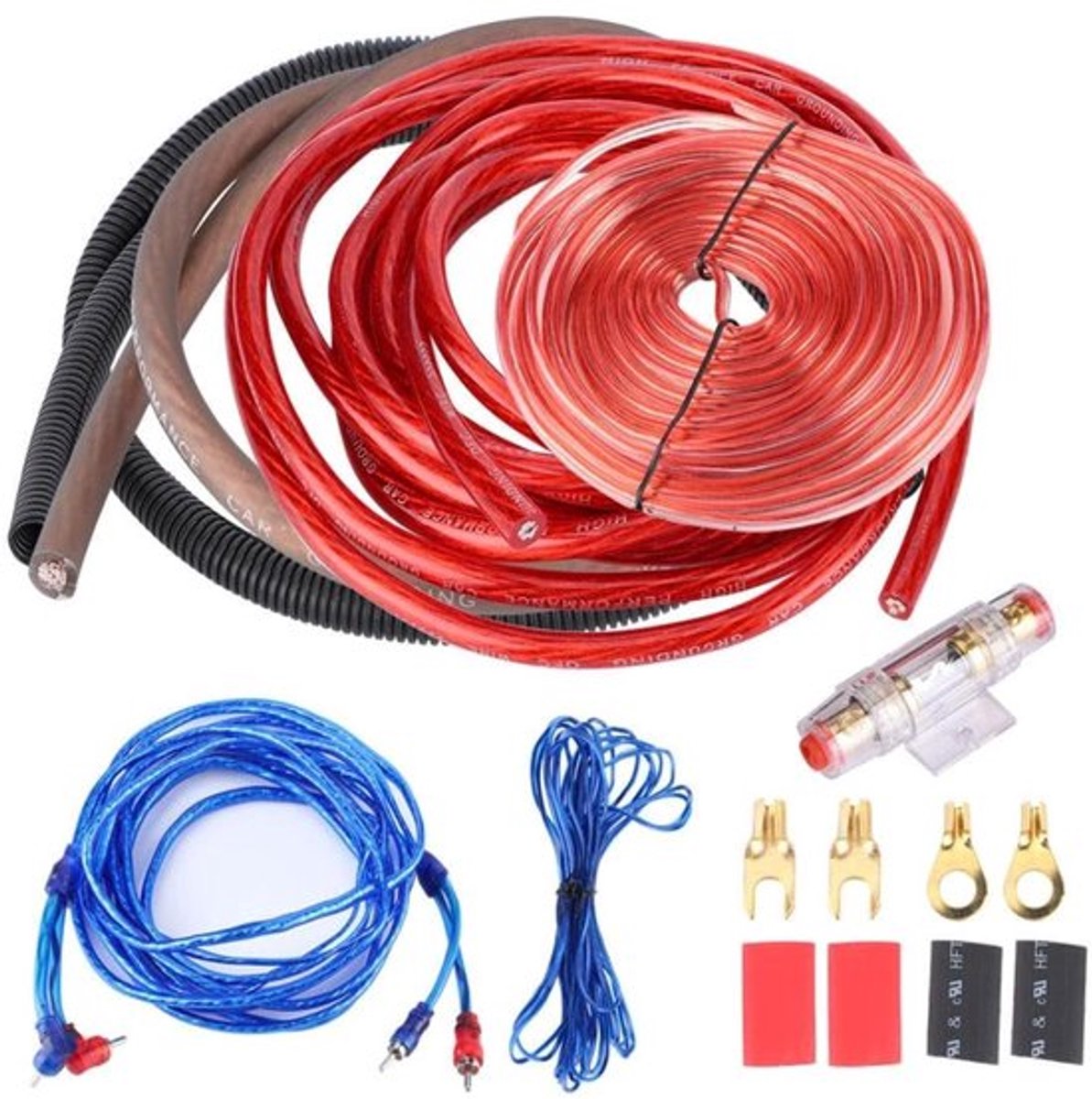 Allecto - Auto versterker installatie kit - 2800w maximale vermogen - Draadset voor