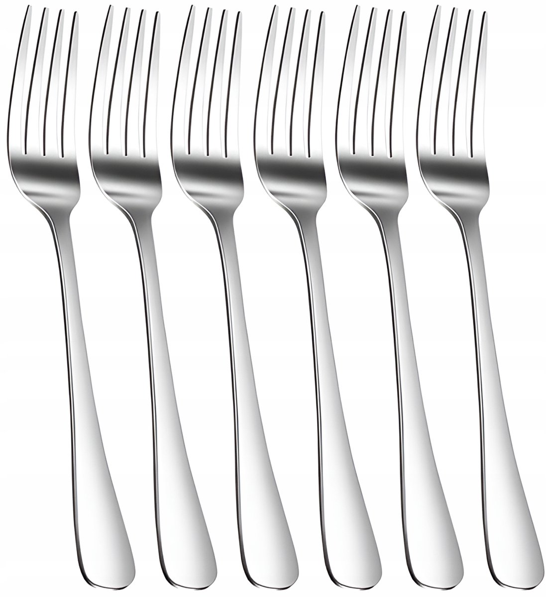6-delige set roestvrijstalen diner-vorken
