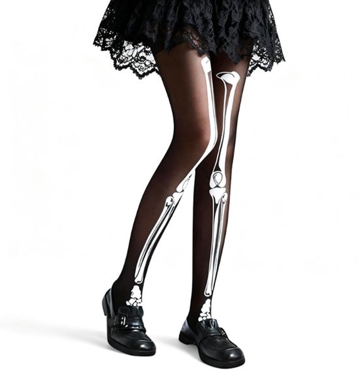 Allecto - netpanty - Skelet panty - Sexy visnet stockings - Zwart