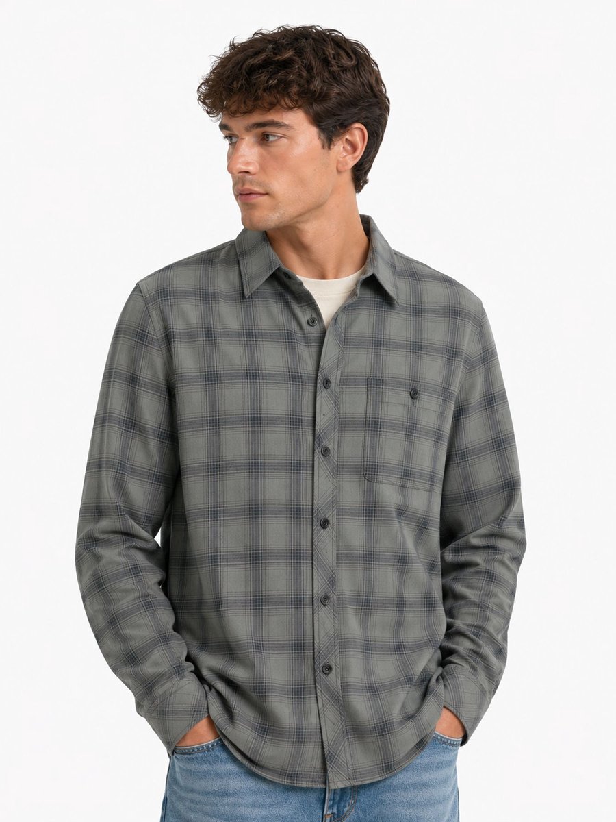 One pkt regular shirt Grijs